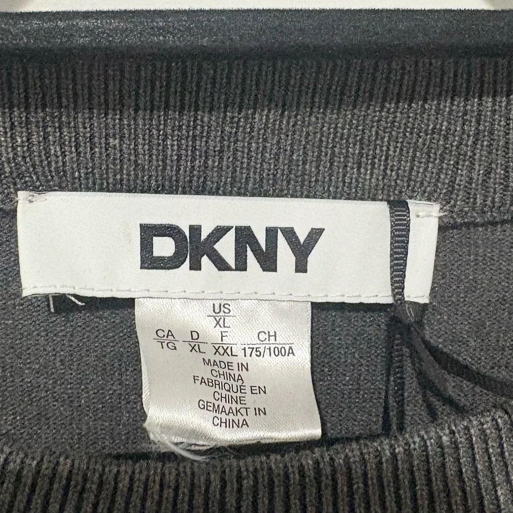 NWT DKNY Charcoal Elevated Knit Crewneck Sweatshirt - Picture 4 of 7